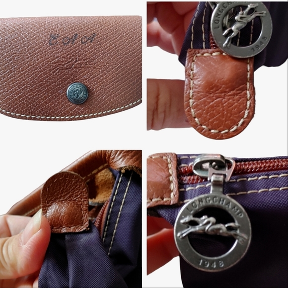 Longchamp Small Purple & Navy Shoulder Tote Bag - Picture 11 of 16